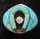 Vintage Navajo Handmade Sterling & Turquoise Stone withCZ men's Ring size 9 to 12