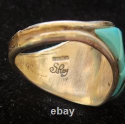 Vintage Navajo Handmade Sterling & Turquoise Stone withCZ men's Ring size 9 to 12