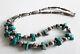 Vintage Navajo Handmade Turquoise Chunk & Silver Bead Necklace