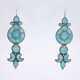 Vintage Navajo Handmade Turquoise Statement Drop Earrings in Sterling Silver