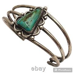 Vintage Navajo High Grade Natural Royston Turquoise Bracelet