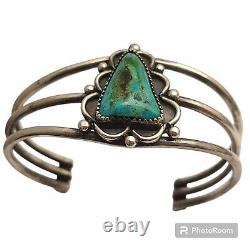 Vintage Navajo High Grade Natural Royston Turquoise Bracelet