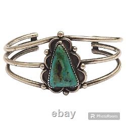 Vintage Navajo High Grade Natural Royston Turquoise Bracelet