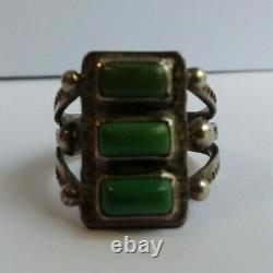 Vintage Navajo Indian Silver Cerrillos Turquoise Ring Size 5-1/2