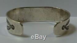 Vintage Navajo Indian Silver Square Stone Turquoise Cuff Bracelet