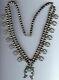 Vintage Navajo Indian Silver Turquoise Squash Blossom Najas Necklace