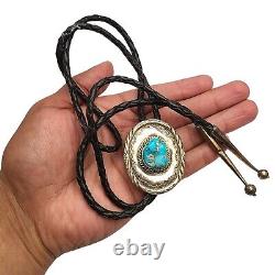 Vintage Navajo James Toadlena Sterling Silver kingman turquoise bolotie