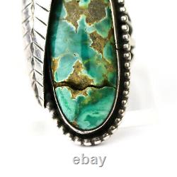 Vintage Navajo Jerome Begay Sterling & Carico Lake Turquoise Ring Sz 7.75