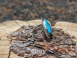 Vintage Navajo Jewelry Ring Turquoise Stones Size 9 Dead Pawn Native American