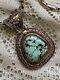 Vintage- Navajo Kingman Turquoise Pendant /Necklace / Magnetic Close
