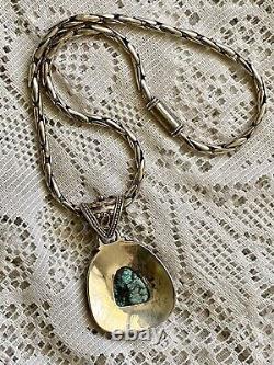 Vintage- Navajo Kingman Turquoise Pendant /Necklace / Magnetic Close