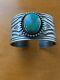 Vintage Navajo Ladies Sterling Silver Cuff Stunning Large Royston Turquoise A++