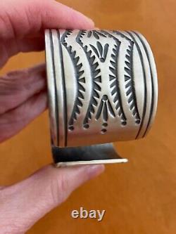 Vintage Navajo Ladies Sterling Silver Cuff Stunning Large Royston Turquoise A++