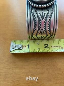 Vintage Navajo Ladies Sterling Silver Cuff Stunning Large Royston Turquoise A++