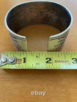 Vintage Navajo Ladies Sterling Silver Cuff Stunning Large Royston Turquoise A++