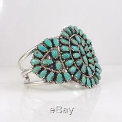 Vintage Navajo Larry Moses Begay Sterling Silver Turquoise Cuff Bracelet LFL4