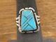 Vintage Navajo Lee Thompson Signed Sterling Silver Turquoise Ring sz 7.5-2356.24