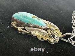 Vintage Navajo Liz PM Sterling Turquoise Pendant