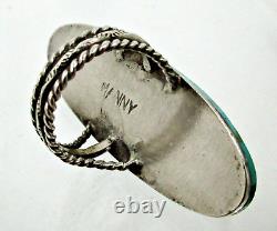 Vintage Navajo Manny Signed Sterling Silver Turquoise Native American Ring Sz 5