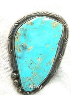 Vintage Navajo Native American Indian Turquoise Sterling Silver 925 Bolo Tie