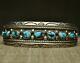 Vintage Navajo Native American Morenci Turquoise Sterling Silver Cuff Bracelet