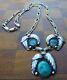 Vintage Navajo Native American Necklace Sterling Silver Turquoise