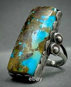 Vintage Navajo Native American Sterling Silver Persian Turquoise Ring GORGEOUS