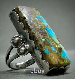 Vintage Navajo Native American Sterling Silver Persian Turquoise Ring GORGEOUS