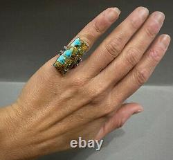 Vintage Navajo Native American Sterling Silver Persian Turquoise Ring GORGEOUS