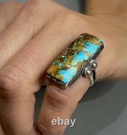 Vintage Navajo Native American Sterling Silver Persian Turquoise Ring GORGEOUS