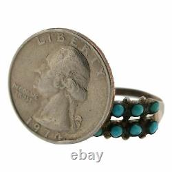 Vintage Navajo Native American Sterling Silver Sleeping Beauty Turquoise Ring