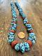 Vintage Navajo Native American Turquoise And Coral Necklace