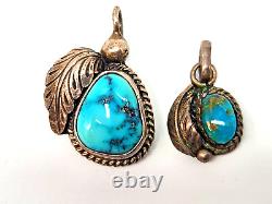 Vintage Navajo Native American Turquoise and Sterling Silver Pendants