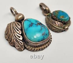 Vintage Navajo Native American Turquoise and Sterling Silver Pendants