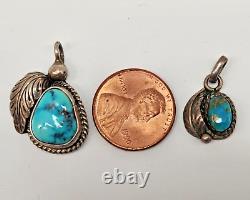 Vintage Navajo Native American Turquoise and Sterling Silver Pendants