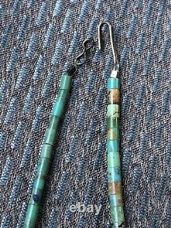 Vintage Navajo Native Turquoise Bead & Nugget Necklace weighs 28 grams, 25 long