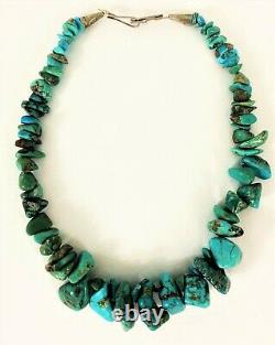 Vintage Navajo Natural Green Turquoise Nugget Beaded Necklace