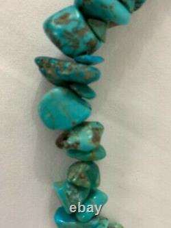 Vintage Navajo Natural Green Turquoise Nugget Beaded Necklace