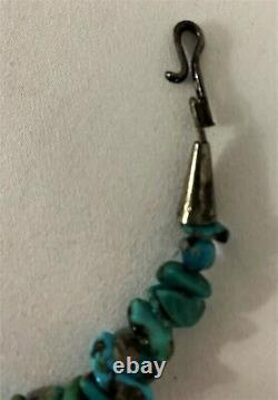 Vintage Navajo Natural Green Turquoise Nugget Beaded Necklace