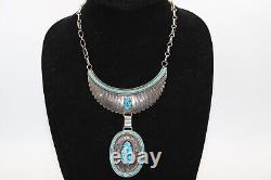 Vintage Navajo Necklace Choker Sterling Silver, Signed Harry Martinez