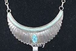 Vintage Navajo Necklace Choker Sterling Silver, Signed Harry Martinez