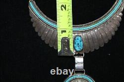 Vintage Navajo Necklace Choker Sterling Silver, Signed Harry Martinez