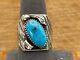 Vintage Navajo Old Pawn Sterling Silver Turquoise Mens ring size 9-1235.24