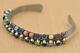 Vintage Navajo Pawn Sterling Silver Two Row Multi-Colored Stone Cuff Bracelet