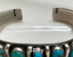 Vintage Navajo Rare Kingman Turquoise Sterling Silver Cuff Bracelet