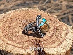 Vintage Navajo Ring NA Sterling Silver Dome Royston Turquoise 8.75 KR Morgan