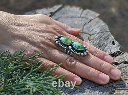 Vintage Navajo Ring Royston Turquoise Sterling Silver Handmade Jewelry sz 8.5