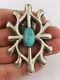 Vintage Navajo Sandcast Carico Lake Turquoise Sterling Silver Bolo Tie