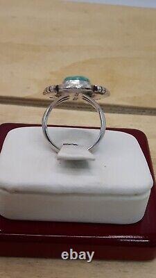 Vintage Navajo Signed Cecil Atencio Turquoise Sterling Silver Ring Sz. 6