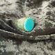 Vintage Navajo Signed Turquoise Claw Ring, Solid 925 Sterling Silver, Size 12